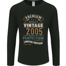 Premium Vintage 18th Birthday 2005 Mens Long Sleeve T-Shirt Black