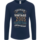 Premium Vintage 18th Birthday 2005 Mens Long Sleeve T-Shirt Navy Blue
