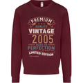 Premium Vintage 18th Birthday 2005 Mens Sweatshirt Jumper Maroon
