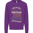 Premium Vintage 18th Birthday 2005 Mens Sweatshirt Jumper Purple