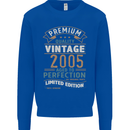 Premium Vintage 18th Birthday 2005 Mens Sweatshirt Jumper Royal Blue