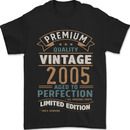 Premium Vintage 18th Birthday 2005 Mens T-Shirt 100% Cotton Black