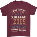 Premium Vintage 18th Birthday 2005 Mens T-Shirt 100% Cotton Maroon