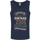 Premium Vintage 18th Birthday 2005 Mens Vest Tank Top Navy Blue