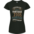 Premium Vintage 18th Birthday 2005 Womens Petite Cut T-Shirt Black