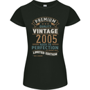 Premium Vintage 18th Birthday 2005 Womens Petite Cut T-Shirt Black