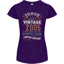 Premium Vintage 18th Birthday 2005 Womens Petite Cut T-Shirt Purple