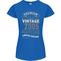 Premium Vintage 18th Birthday 2005 Womens Petite Cut T-Shirt Royal Blue