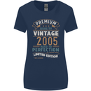 Premium Vintage 18th Birthday 2005 Womens Wider Cut T-Shirt Navy Blue