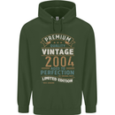 Premium Vintage 19th Birthday 2004 Mens 80% Cotton Hoodie Forest Green