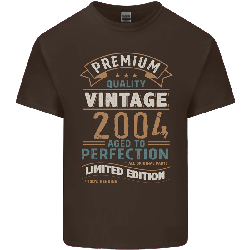 Premium Vintage 19th Birthday 2004 Mens Cotton T-Shirt Tee Top Dark Chocolate
