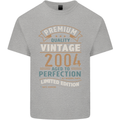 Premium Vintage 19th Birthday 2004 Mens Cotton T-Shirt Tee Top Sports Grey