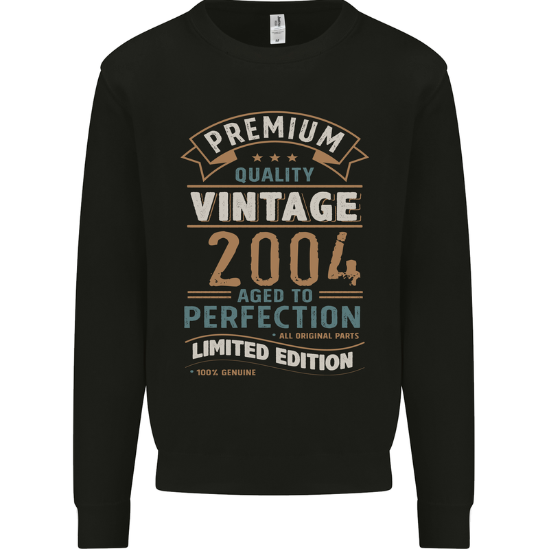 Premium Vintage 19th Birthday 2004 Mens Sweatshirt Jumper Black