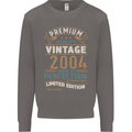 Premium Vintage 19th Birthday 2004 Mens Sweatshirt Jumper Charcoal