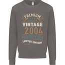 Premium Vintage 19th Birthday 2004 Mens Sweatshirt Jumper Charcoal