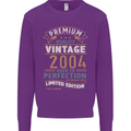 Premium Vintage 19th Birthday 2004 Mens Sweatshirt Jumper Purple