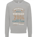 Premium Vintage 19th Birthday 2004 Mens Sweatshirt Jumper Sports Grey