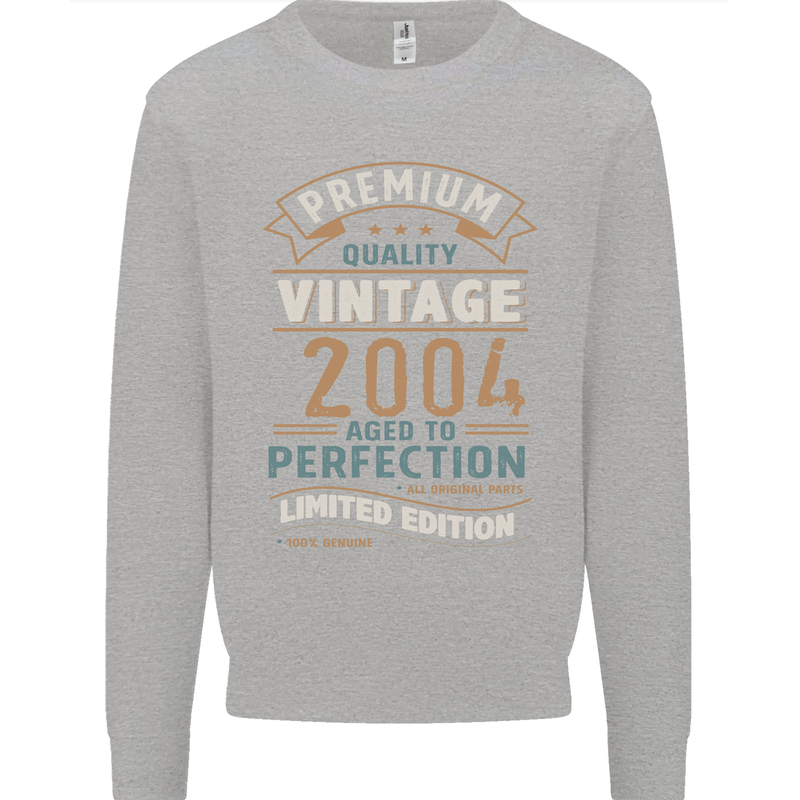 Premium Vintage 19th Birthday 2004 Mens Sweatshirt Jumper Sports Grey
