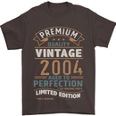 Premium Vintage 19th Birthday 2004 Mens T-Shirt 100% Cotton Dark Chocolate