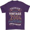 Premium Vintage 19th Birthday 2004 Mens T-Shirt 100% Cotton Purple