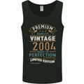 Premium Vintage 19th Birthday 2004 Mens Vest Tank Top Black