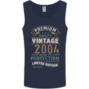 Premium Vintage 19th Birthday 2004 Mens Vest Tank Top Navy Blue