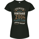 Premium Vintage 19th Birthday 2004 Womens Petite Cut T-Shirt Black