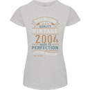 Premium Vintage 19th Birthday 2004 Womens Petite Cut T-Shirt Sports Grey