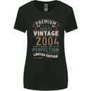 Premium Vintage 19th Birthday 2004 Womens Wider Cut T-Shirt Black