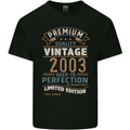 Premium Vintage 20th Birthday 2003 Mens Cotton T-Shirt Tee Top Black