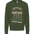 Premium Vintage 20th Birthday 2003 Mens Sweatshirt Jumper Forest Green