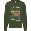 Premium Vintage 20th Birthday 2003 Mens Sweatshirt Jumper Forest Green
