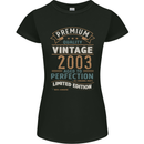 Premium Vintage 20th Birthday 2003 Womens Petite Cut T-Shirt Black