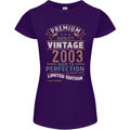 Premium Vintage 20th Birthday 2003 Womens Petite Cut T-Shirt Purple