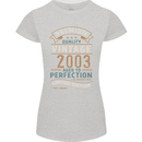 Premium Vintage 20th Birthday 2003 Womens Petite Cut T-Shirt Sports Grey