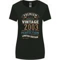 Premium Vintage 20th Birthday 2003 Womens Wider Cut T-Shirt Black