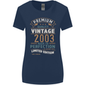Premium Vintage 20th Birthday 2003 Womens Wider Cut T-Shirt Navy Blue