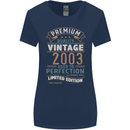 Premium Vintage 20th Birthday 2003 Womens Wider Cut T-Shirt Navy Blue