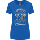 Premium Vintage 20th Birthday 2003 Womens Wider Cut T-Shirt Royal Blue