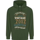 Premium Vintage 21st Birthday 2002 Mens 80% Cotton Hoodie Forest Green
