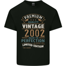 Premium Vintage 21st Birthday 2002 Mens Cotton T-Shirt Tee Top Black