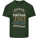 Premium Vintage 21st Birthday 2002 Mens Cotton T-Shirt Tee Top Forest Green
