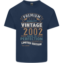 Premium Vintage 21st Birthday 2002 Mens Cotton T-Shirt Tee Top Navy Blue