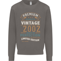 Premium Vintage 21st Birthday 2002 Mens Sweatshirt Jumper Charcoal
