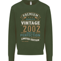 Premium Vintage 21st Birthday 2002 Mens Sweatshirt Jumper Forest Green