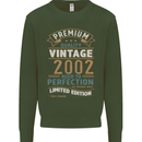 Premium Vintage 21st Birthday 2002 Mens Sweatshirt Jumper Forest Green