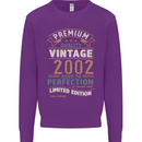 Premium Vintage 21st Birthday 2002 Mens Sweatshirt Jumper Purple