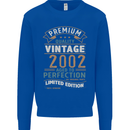 Premium Vintage 21st Birthday 2002 Mens Sweatshirt Jumper Royal Blue