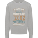 Premium Vintage 21st Birthday 2002 Mens Sweatshirt Jumper Sports Grey