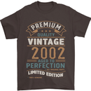 Premium Vintage 21st Birthday 2002 Mens T-Shirt 100% Cotton Dark Chocolate
